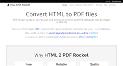 Desktop Screenshot of html2pdfrocket.com